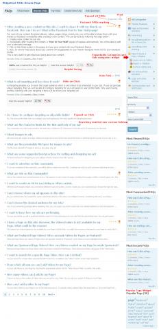 Widgetized FAQs Browse Page