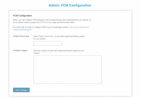 Admin: FCM Configuration