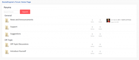 SocialEngine Forums Home Page