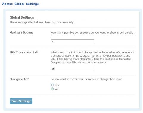 Admin: Global Settings