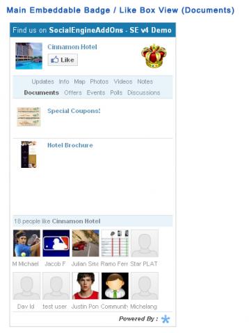 Main Embeddable Badge / Like Box View (Documents)