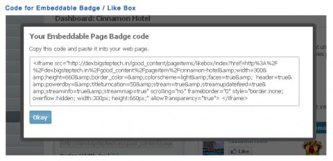 Code for Embeddable Badge / Like Box