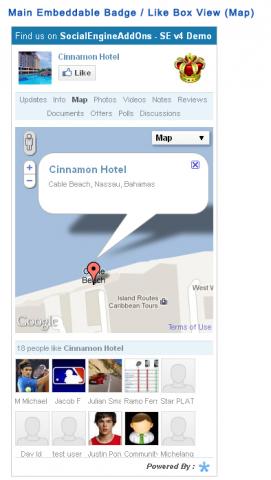 Main Embeddable Badge / Like Box View (Map)