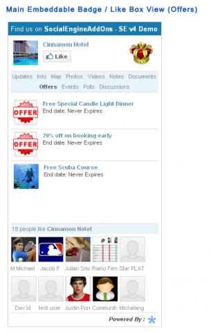 Main Embeddable Badge / Like Box View (Offers)