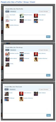 People who like a Group / Event / Profile