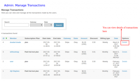 Admin: Manage Transactions