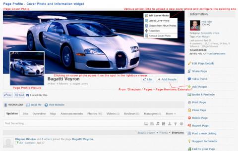 Page Profile - Cover Photo and Information widget