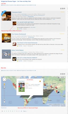 Widgetized Browse Pages - List View and Map View