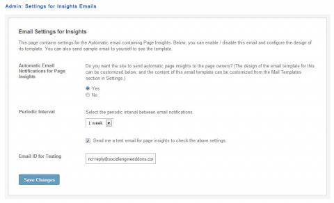 Admin: Settings for Insights Emails