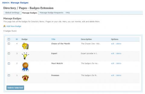 Admin: Manage Badges