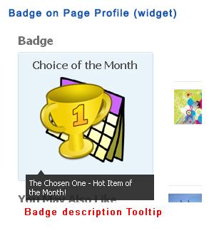 Badge on Page Profile (widget)