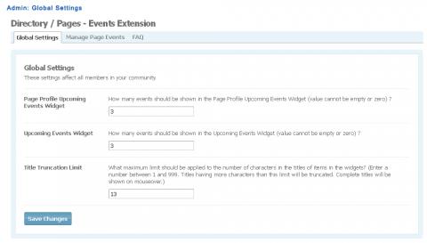 Admin: Global Settings