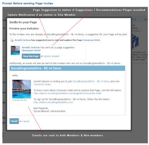 Prompt Before sending Page Invites