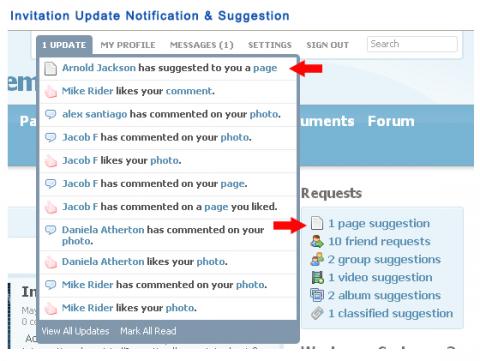 Invitation Update Notification & Suggestion