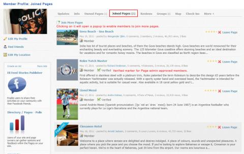 Member Profile: Joined Pages