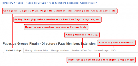 Directory / Pages - Pages as Groups / Page Members Extension: Administration