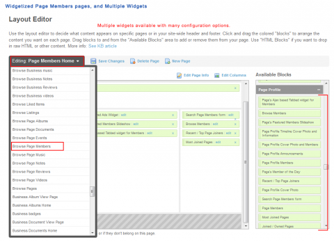 Widgetized Page Members pages, and Multiple Widgets