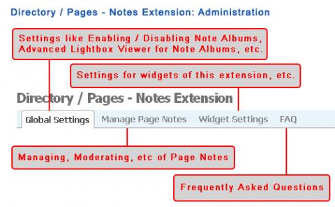 Directory / Pages - Notes Extension: Administration