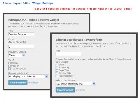Admin: Layout Editor: Widget Settings