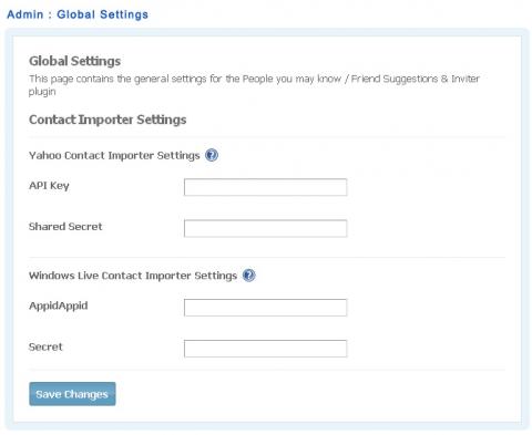 Admin : Global Settings