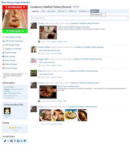 Main Recipe Page Screenshot