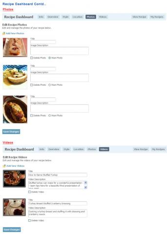 Recipe Dashboard Contd..