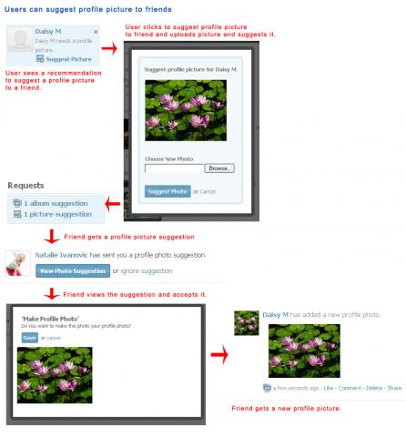 Users can suggest Profile Picture to friends