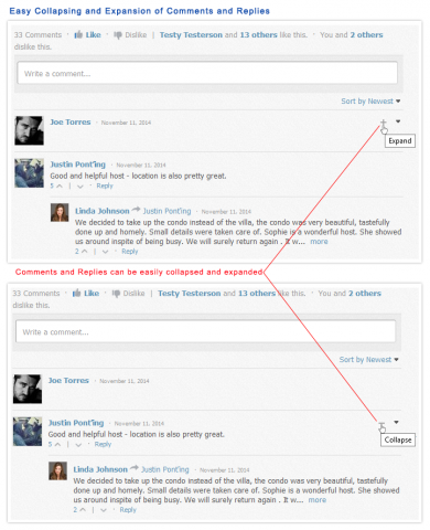 Easy Collapsion and Expansion of Comments and Replies