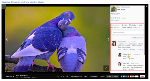 Advanced Commenting in Photo Lightbox Viewer