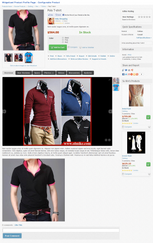 Widgetized Product Profile Page - Configurable Product