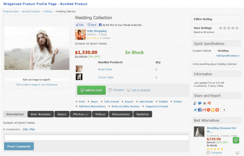 Widgetized Product Profile Page - Bundled Product