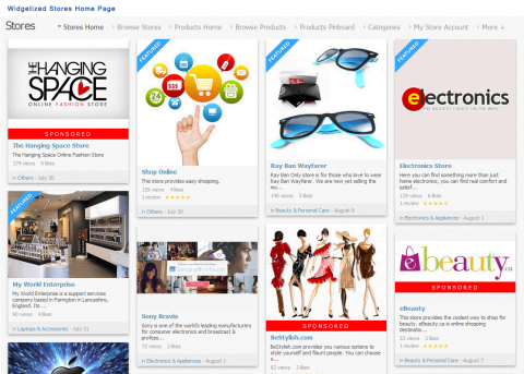 Widgetized Stores Home Page