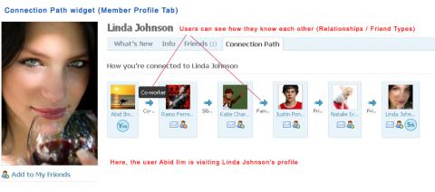Connection Path widget (Member Profile tab)